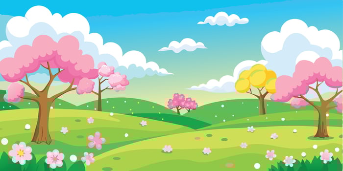 Cherry Blossom and road design for spring vector