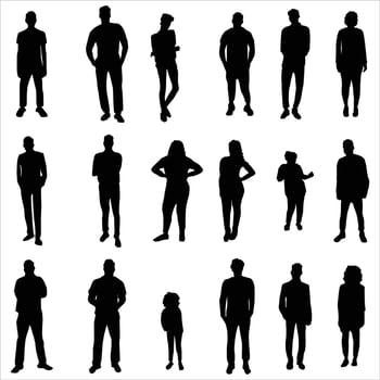 People silhouettes bundle set vector