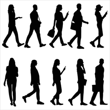 Business people silhouettes set.man and women silhouettes vector