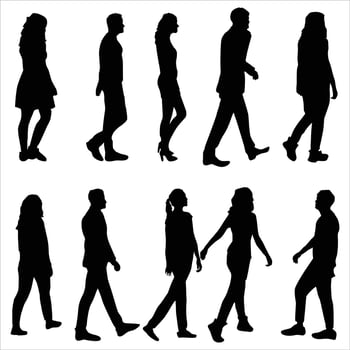 Man and women silhouettes set vector