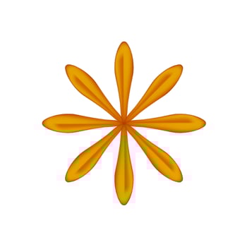 single flowers copper ornate isolated on a white, luxury flower petal copper simple, copper flowers object metal sculpture, illustration of deluxe copper flower, clip art flowers luxurious vector