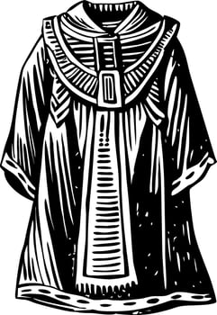 A black and white drawing of a dress vector