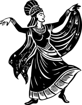 A woman in an indian dress dancing vector