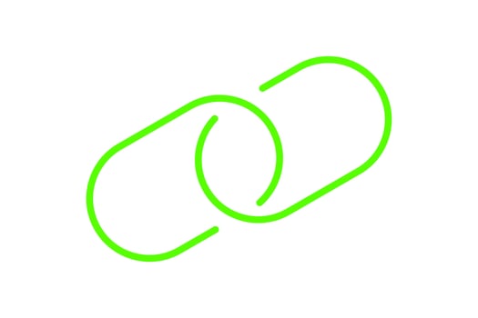 chain link symbol green for icon, simple hyperlink link chain with line thin style, icon link chain for data ux ui website or mobile application, chain joined symbol for elements signal network vector