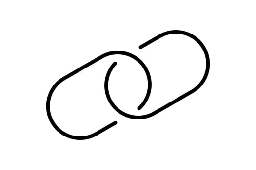 chain link symbol for icon, simple hyperlink link chain with line thin style, icon link chain for data ux ui website or mobile application, chain joined symbol for element signal network vector