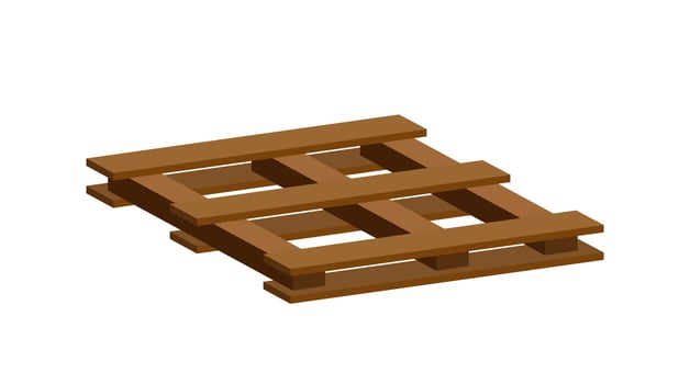 empty wooden pallet isolated on white and copy space, blank pallet wood for placing products boxes stack in factory warehouse, illustration wooded pallet for crate boxes storage vector