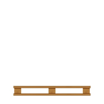 empty wooden pallet isolated on white background and copy space, blank pallet wood for placing products boxes stack in factory warehouse, illustration wooded pallet for crate boxes storage vector