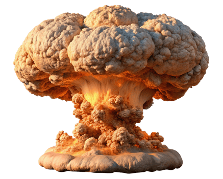 Realistic Nuclear Explosion with Transparent Cloud png