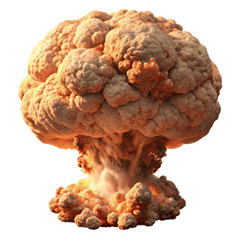 Nuclear Cloud Rising in Explosion Aftermath png
