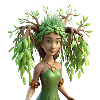 fascinating coveted A serene dryad emerging from a willow tree, dappled sunlight filtering through the leaves, art nouveau style png