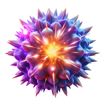enchanting inspired A chaotic explosion of vibrant neon particles, resembling a supernova, with dramatic chiaroscuro lighting png