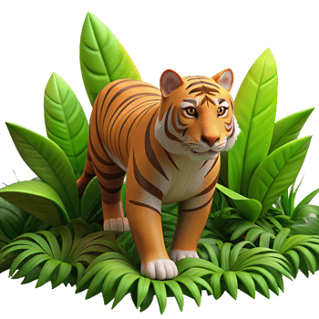 spectacular baroque A fierce tiger stalking through a dense jungle, illuminated by shafts of sunlight filtering through the canopy, rendered in a realistic style professional png