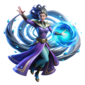 harmonious exquisite A powerful sorceress summoning a swirling vortex of magical energy, vibrant and dynamic lighting, dramatic and painterly style high quality png