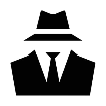 Anonymous Character Silhouette Of A Person Wearing Hat And Suit Illustration vector