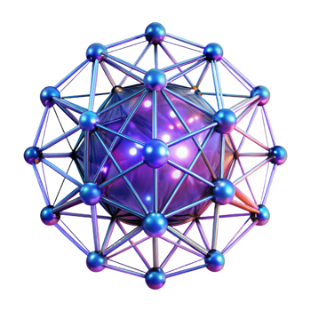 hypnotic remarkable An intricate web of interconnected lines and dots, forming a complex, abstract pattern, illuminated by a bright, neon glow, in a futuristic, data visualization style png
