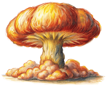 Cartoon Nuclear Explosion with Cloud Transparent png