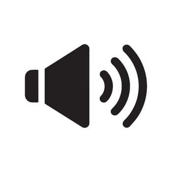 Speaker Icon Representing Sound and Volume Editable Illustration isolated on a white background vector