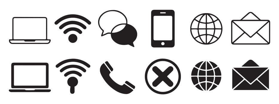 Collection of Communication Icons for Website or App vector