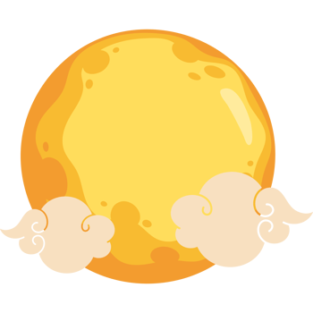 oriental clouds and moon png