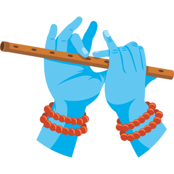lord krishna plays his flute png