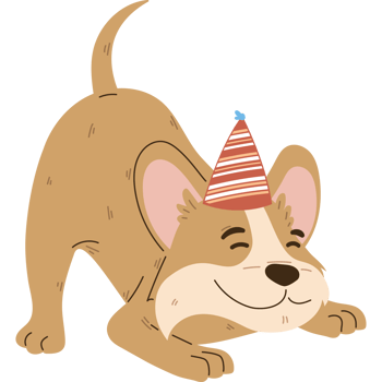 celebrating cute dog party png