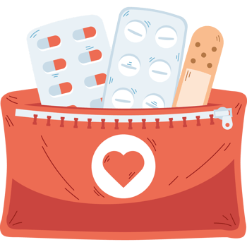 open first aid kit with medicines png