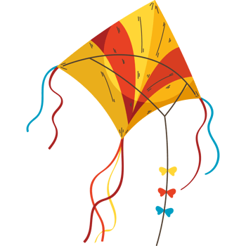 kite fly on white background png