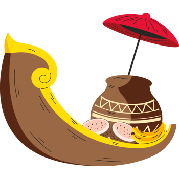 snake boat and kalash of south indian culture png