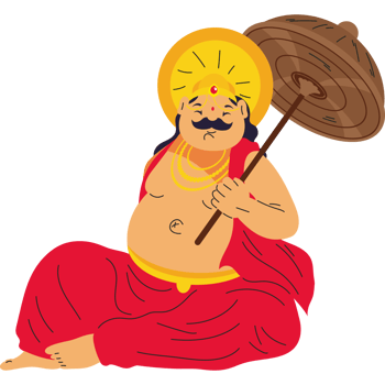 mahabali king character with umbrella png