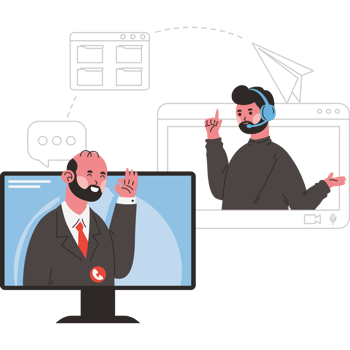 business people meeting in hybrid work png