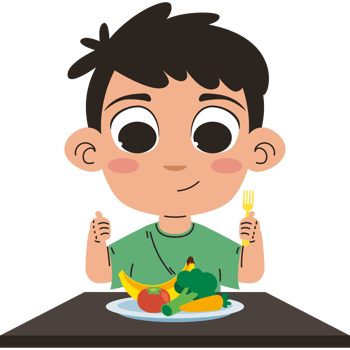 cute boy eating vegan food png