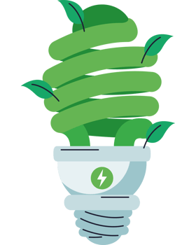 light bulb with leaves for save energy png