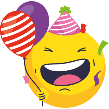 birthday emoji with party balloons png