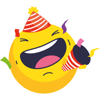 birthday emoji with party horn png