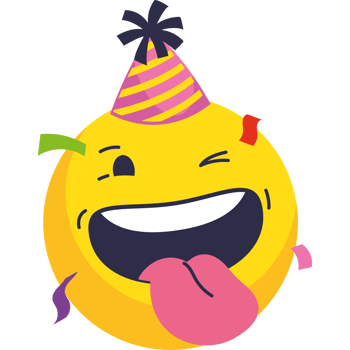 birthday emoji with party blow png