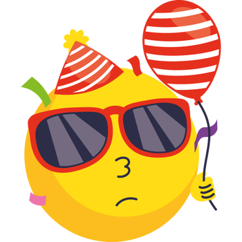 birthday emoji with party balloon png