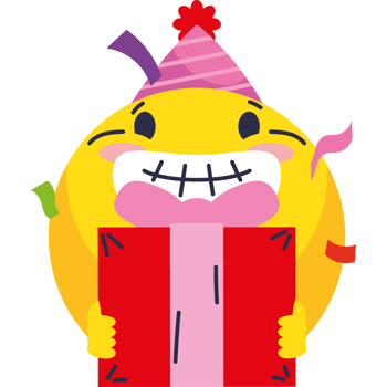 birthday emoji with giftbox png