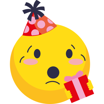 birthday emoji with gift box png