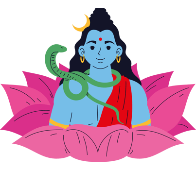 lord shiva with lotus flower png