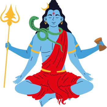 character of lord shiva sitting in lotus pose png