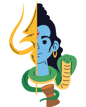 shiva face with trident and snake png
