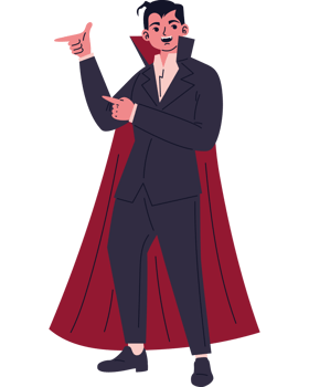 disguise person with dracula costume png