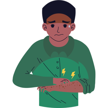 young man with monkeypox virus infection png