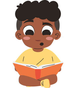 cute boy reading a book png
