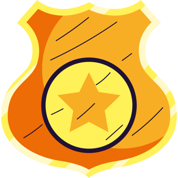 golden police badge or insignia png