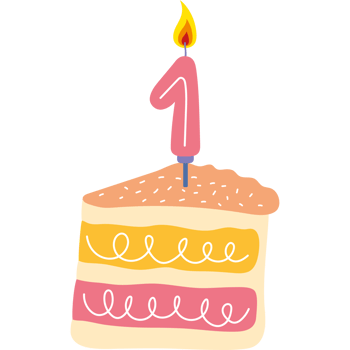 birthday cake candle number one png