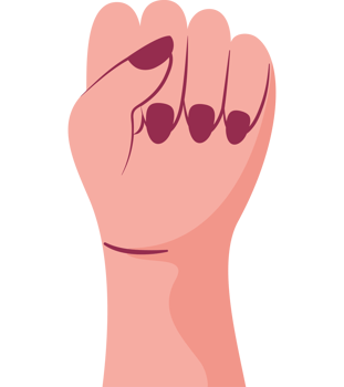 female raised hand girl power png