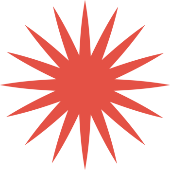 red comic star geometric shape png