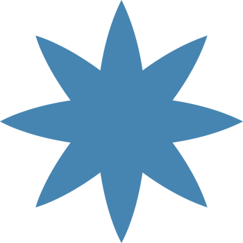 eight pointed blue star geometric shape png