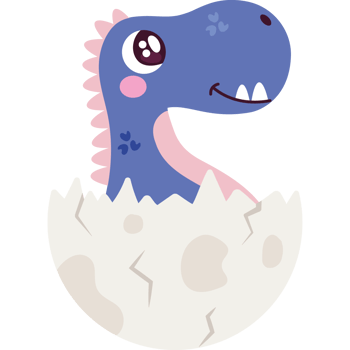 cartoon baby dinosaur in egg png